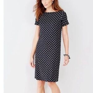 J.Jill Wearever Collection Shift Dress Black & White SZ S